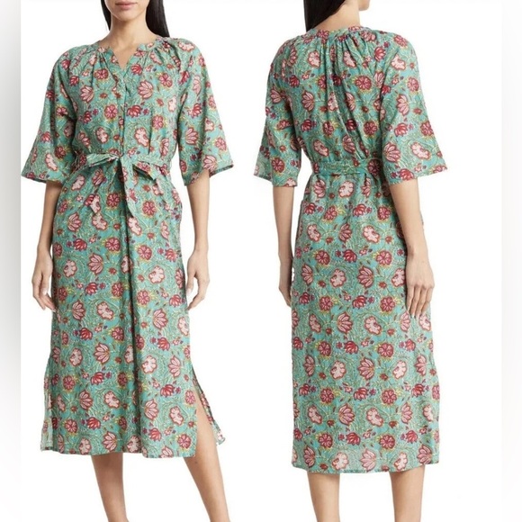 NWT Anthropologie Maisie Floral Kaftan Dress size Large - Picture 1 of 7